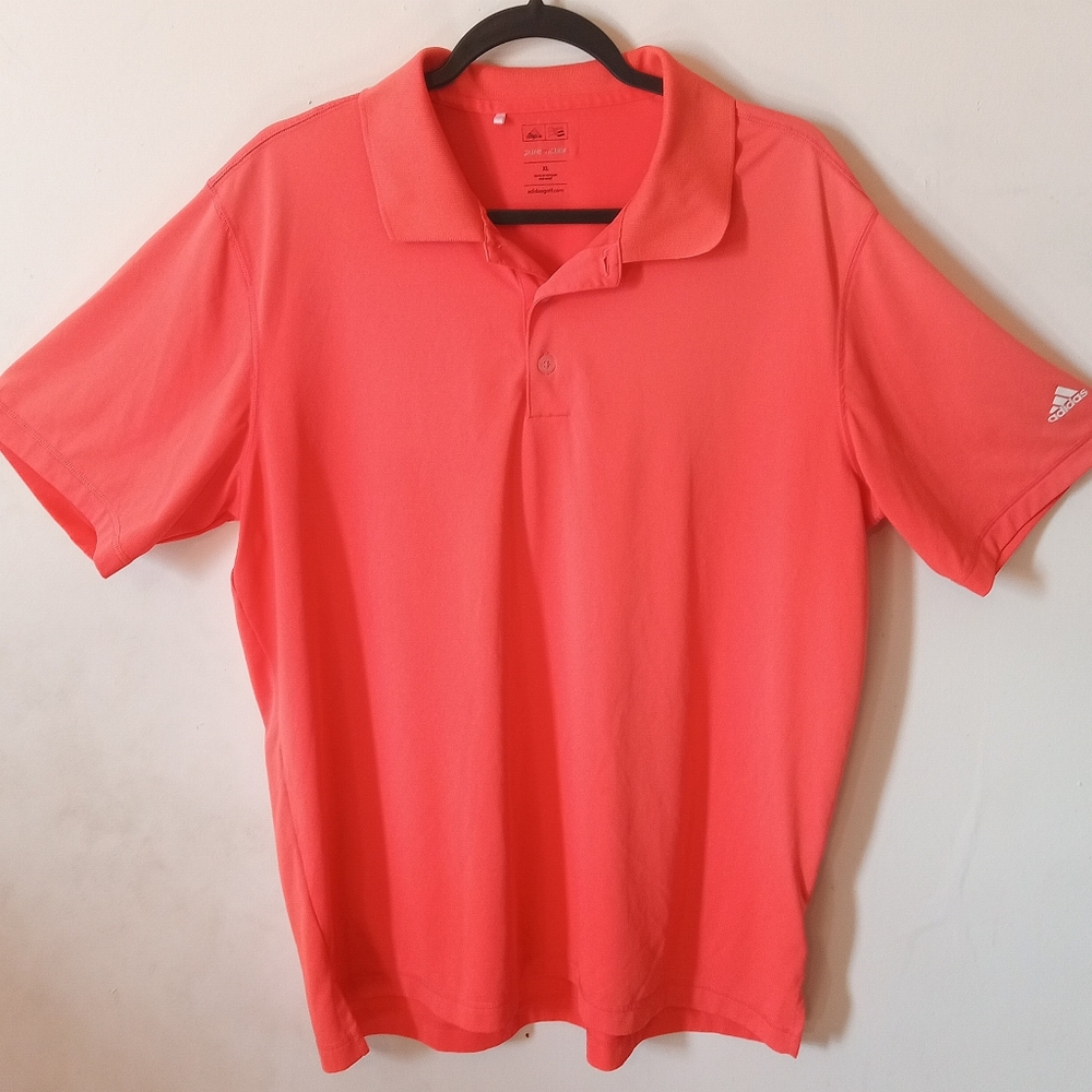 Adidas Coral Color Polo Shirt Golf Vacation Work Wear Athletic Men's Size XL